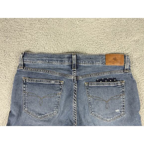 Lauren Ralph Lauren Jeans Women's 8P Patchwork Logo Black Label Distressed - Picture 7 of 13